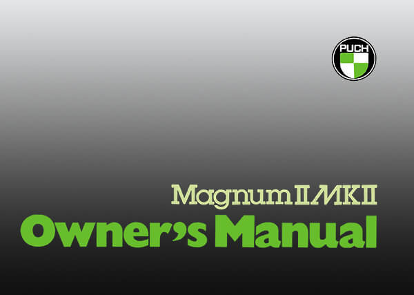 Puch Moped Magnum II MK II, 2-speed automatic, Owner´s Manual