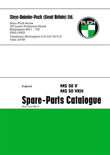 Puch Moped MS 50 V, MS 50 VKH Spare Parts Catalogue