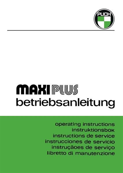 Puch Maxi Plus Betriebsanleitung