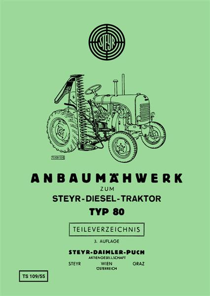 Steyr 80 Traktor Anbaumähwerk Ersatzteilkatalog