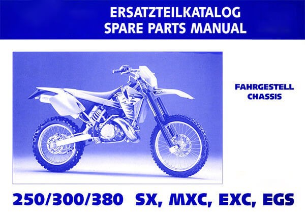 KTM Motorfahrzeugbau 250, 300, 380 SX, MXC, EXC, EGS, Fahrgestell Ersatzteilkatalog