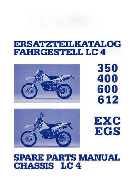 KTM 350, 400, 600, 612 EXC, EGS, Fahrgestell LC4 `93 Ersatzteilkatalog