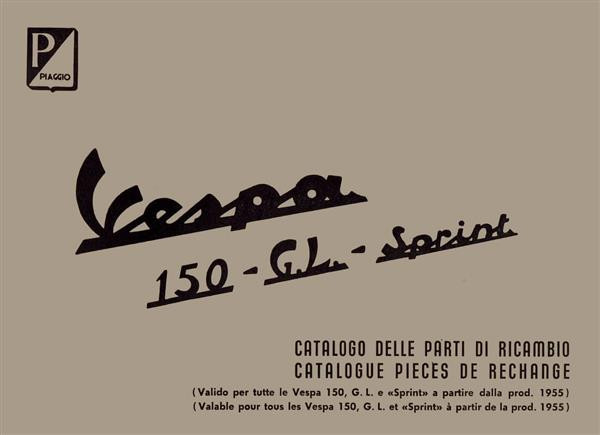 Vespa 150, GL und Sprint , Catalogo di ricambio