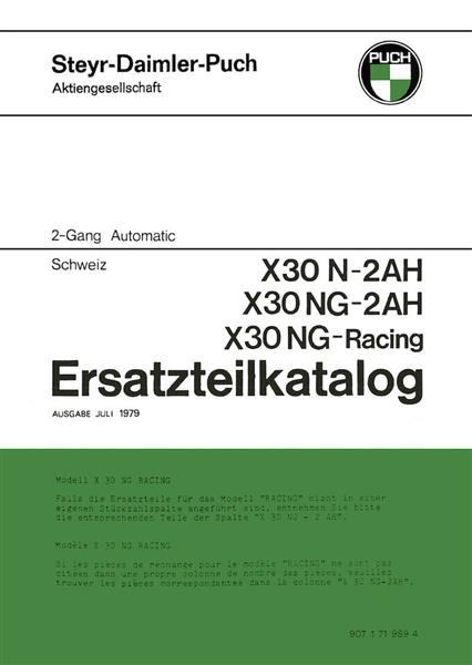 Puch X 30 N-2AH, NG-2AH, NG-Racing, Ausführung für die Schweiz, Ersatzteilkatalog