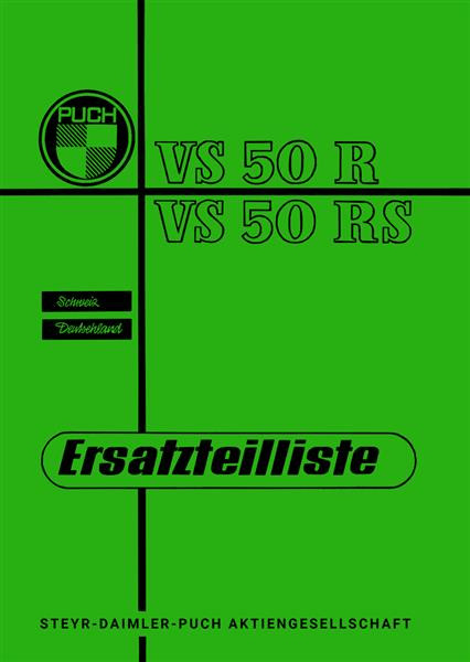 Puch VS50R VS50RS Schweiz/Deutschland Ersatzteilkatalog