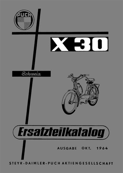 Puch X30 (Ausführung für die Schweiz) Ersatzteilkatalog