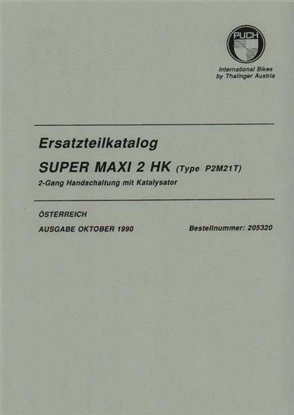 Puch Super Maxi 2HK (P2M21T) ab 1990, Ersatzteilkatalog