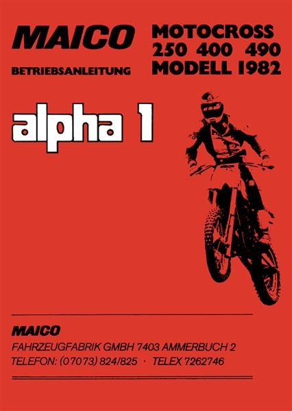 Maico Motocross 250 400 490 alpha 1 Betriebsanleitung
