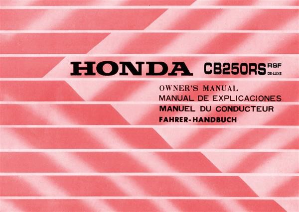 Honda CB250RS CB250RS De-Luxe CB250RSF Fahrerhandbuch