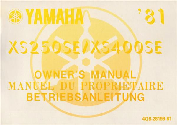 Yamaha XS250SE und XS400SE, Betriebsanleitung