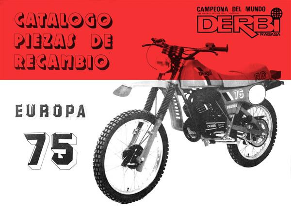 Derbi Europa 75, Catalogo piezas de recambio