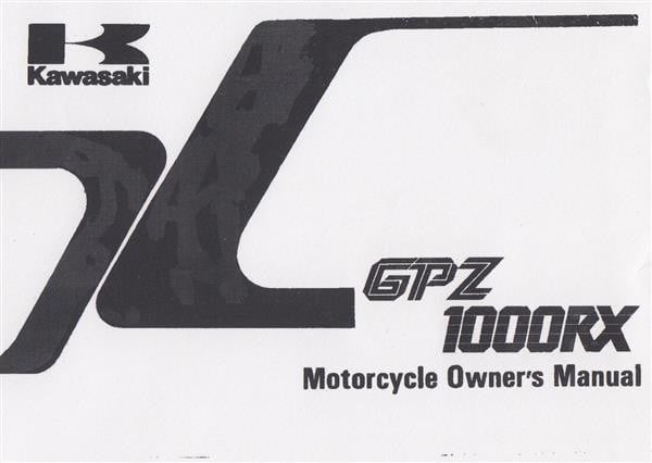 Kawasaki GPZ 1000 RX Owner's Manual