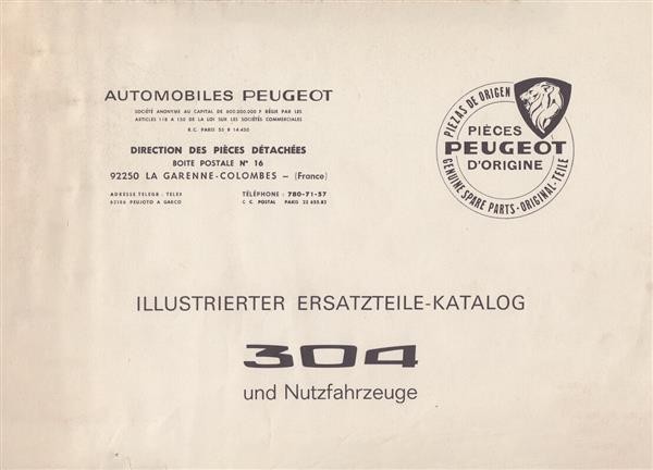 Peugeot 304 Ersatzteilkatalog