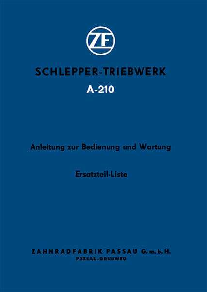 ZF A-210 Betriebs- und Reparaturanleitung, Ersatzteilkatalog