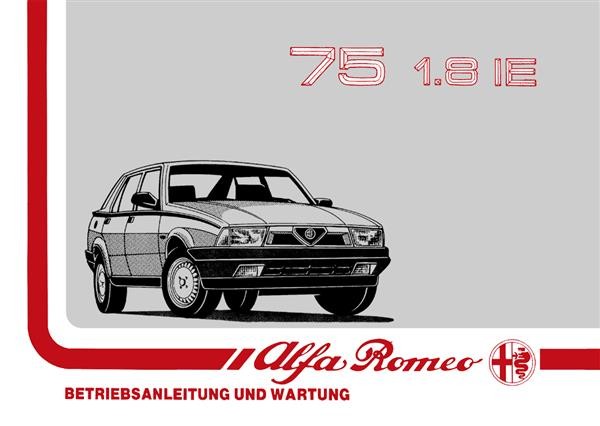 Alfa Romeo 75, 1,8 IE Betriebsanleitung