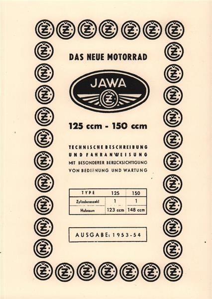 CZ Motorrad Jawa 125 und 150 ccm Betriebsanleitung