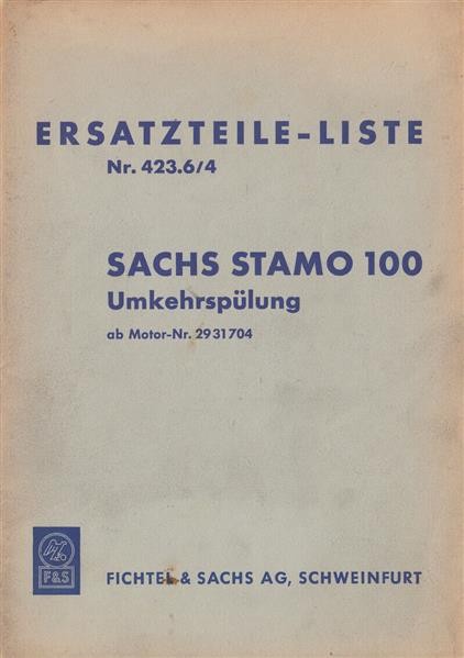Sachs Stamo 100 mit Umkehrspülung Ersatzteile-Liste