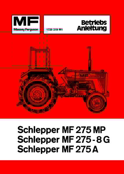 Massey-Ferguson MF275MP MF275-8G MF275A Betriebsanleitung