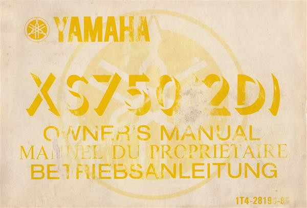 Yamaha XS750 (2D), Betriebsanleitung