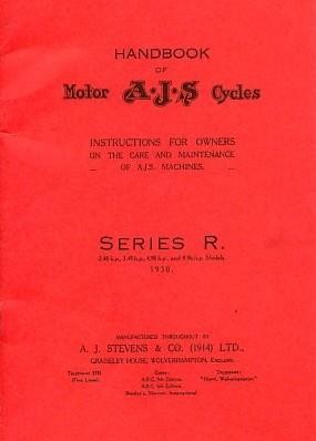 AJS Series R, 2,48 h.p.; 3,49 h.p.; 4,98 h.p. und 9,96 h.p. Models, Betriebsanleitung