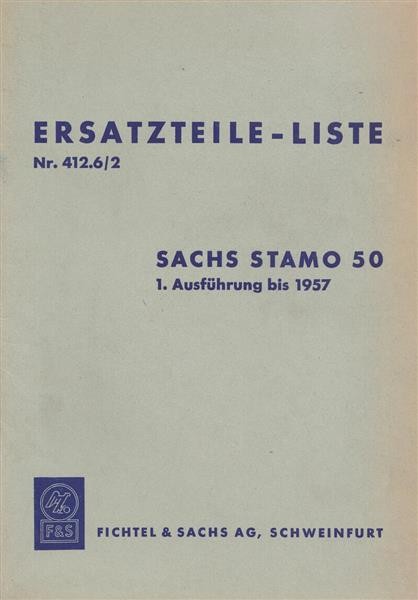 Sachs Stamo 50, 1. Ausführung bis 1957 Ersatzteile-Liste
