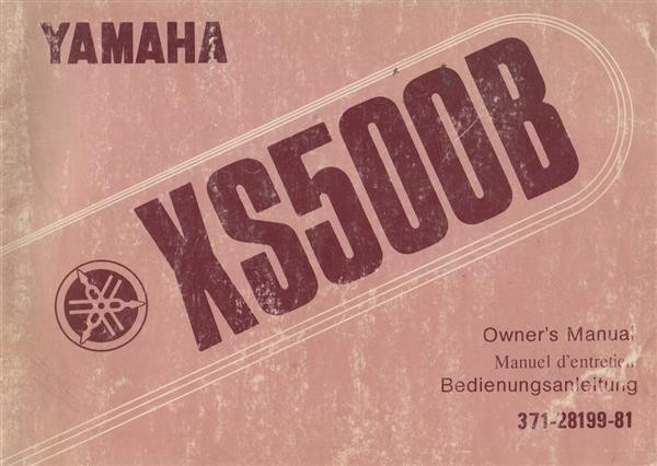 Yamaha XS500B Bedienungsanleitung
