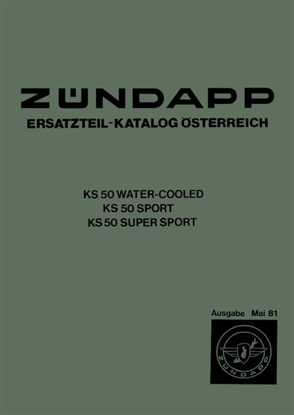 Zündapp KS50 Modelle Ersatzteil-Katalog für Österreich