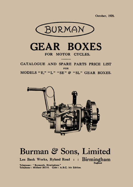 Burman Gear Boxes "E", "L", "SE" & "SL" Catalogue and Spare Parts