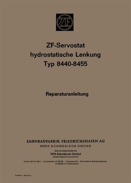 ZF Servostat 8440-8455 Hydrostatische Lenkung Reparaturanleitung