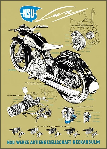 NSU Lux Motorrad Poster