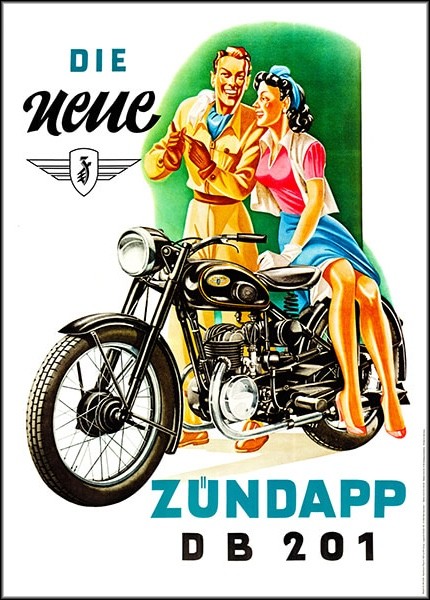 Zündapp DB201 Motorrad Poster