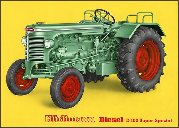 Hürlimann D100 Super-Special Traktor Poster