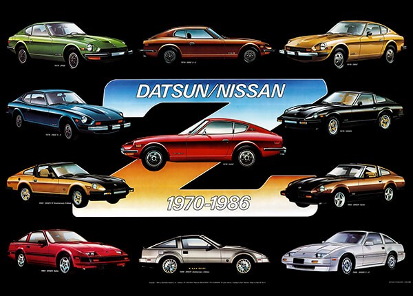 Datsun Z & Nissan Z 1970-1986 Poster