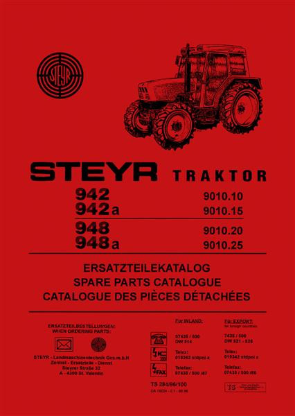 Steyr 942 942a 948 948a Traktor Ersatzteilkatalog