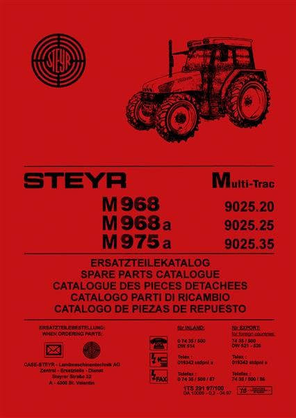 Steyr Multi-Trac M968 M968a M975a Ersatzteilkatalog
