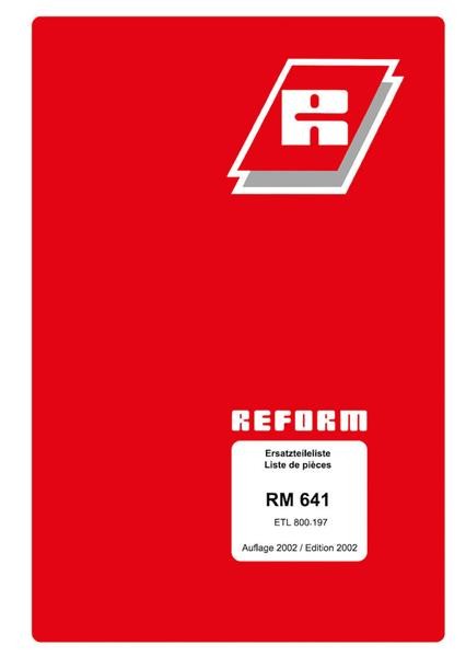 Reform RM 641 Ersatzteilliste