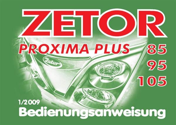 Zetor Proxima Plus 85, 95, 105 Bedienungsanweisung