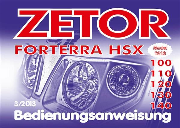 Zetor Forterra HSX 100, 110, 120, 130, 140 Bedienungsanweisung