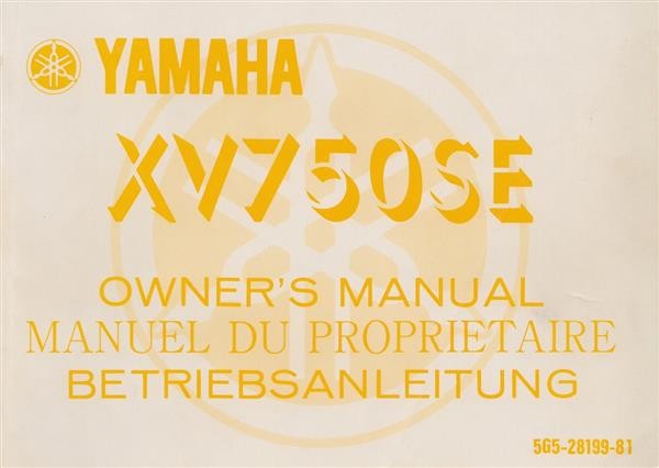 Yamaha XV750SE Betriebsanleitung