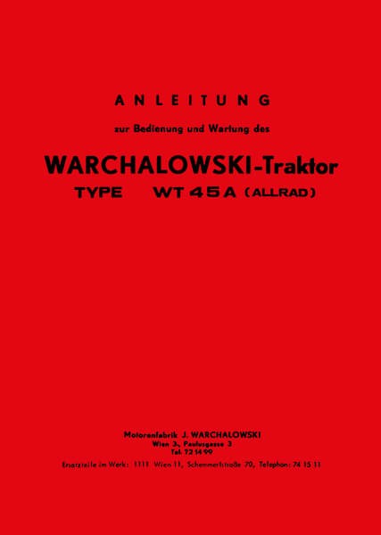 Warchalowski WT45A Betriebsanleitung und Ersatzteilliste