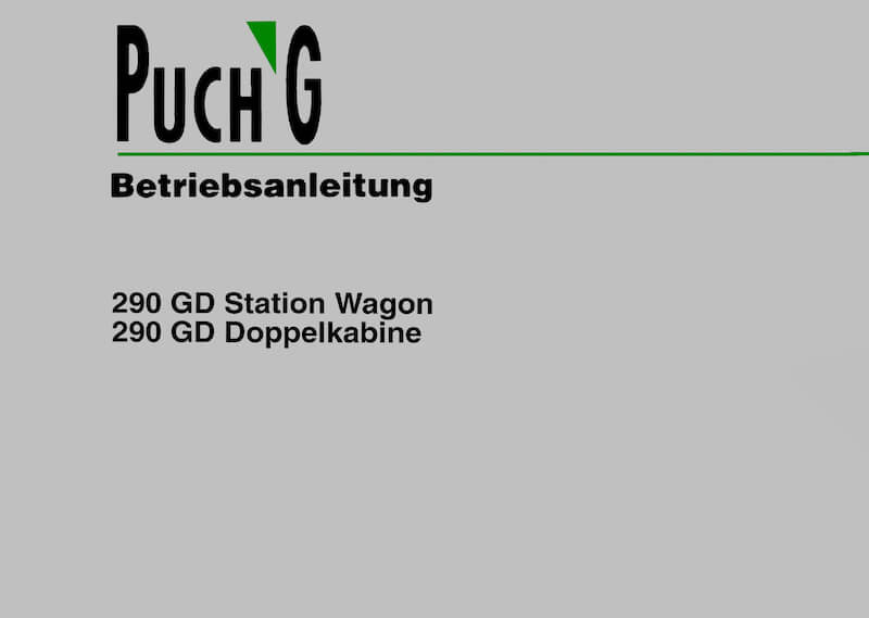 Puch G 290GD Betriebsanleitung