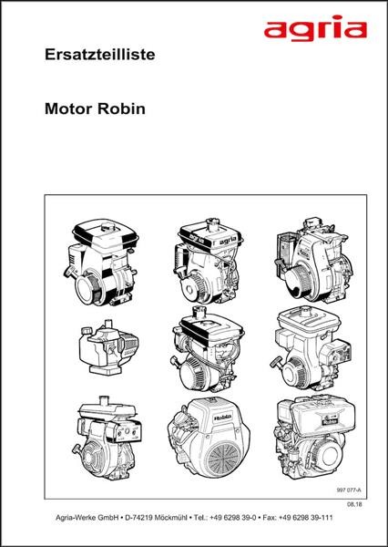 Agria Motor Robin Ersatzteilliste