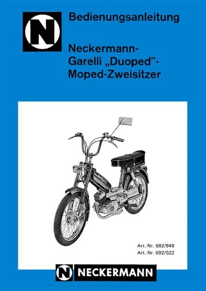 Garelli Duoped Moped-Zweisitzer Betriebsanleitung