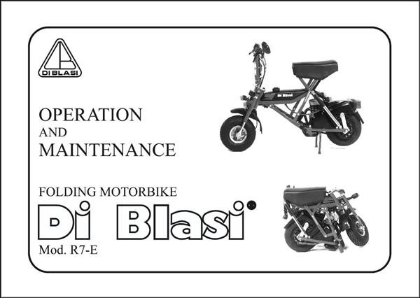 Di Blasi R7-E Operation, Maintenance and Parts