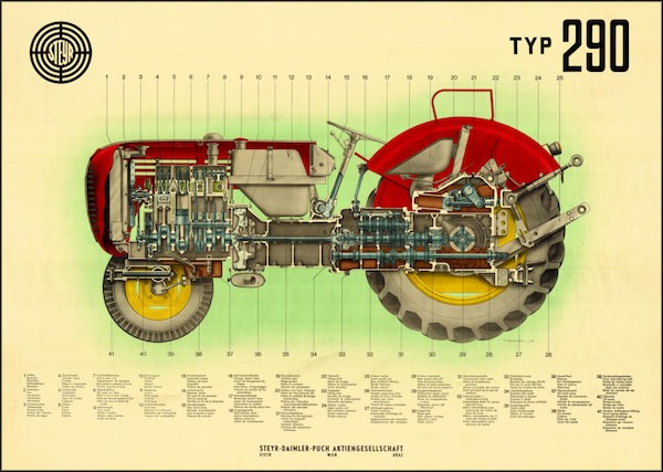 Steyr 290 Traktor Poster