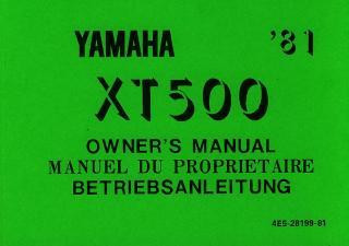 Yamaha XT500 Betriebsanleitung