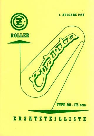 CZ Cezeta Roller Typ 501 mit 175 ccm, Ersatzteilkatalog