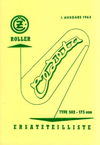 CZ Cezeta Roller Typ 502 mit 175 ccm, Ersatzteilkatalog