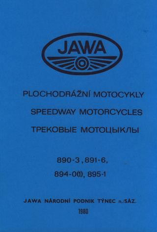 Jawa 890-3, 891-6, 894-0(1), 895-1 Speedway-Motorrad, Betriebsanleitung und Ersatzteilkatalog