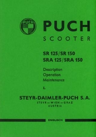 Puch 125/150 SR/SRA Scooter owners manual